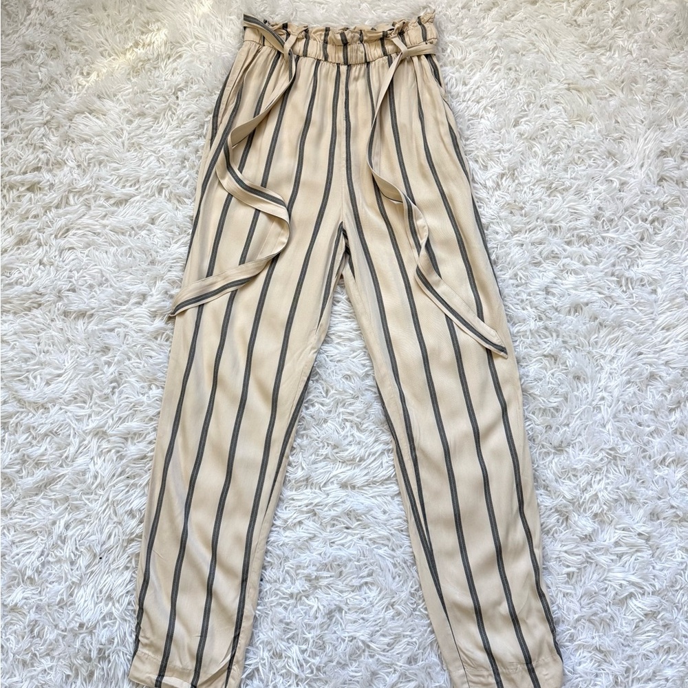H&M Beige and Black Striped Trousers - Picture 2 of 5